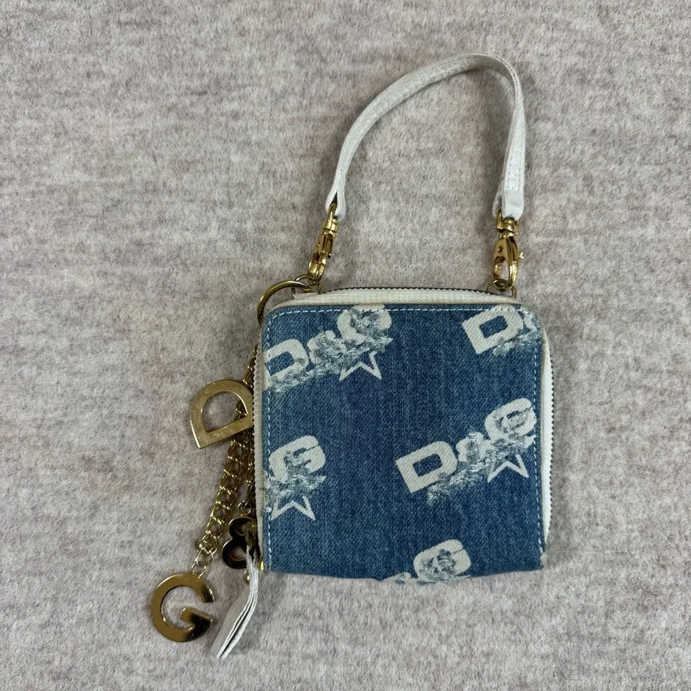 Dolce & Gabbana Blue Denim Bag with Gold Charm - Picture 3 of 4
